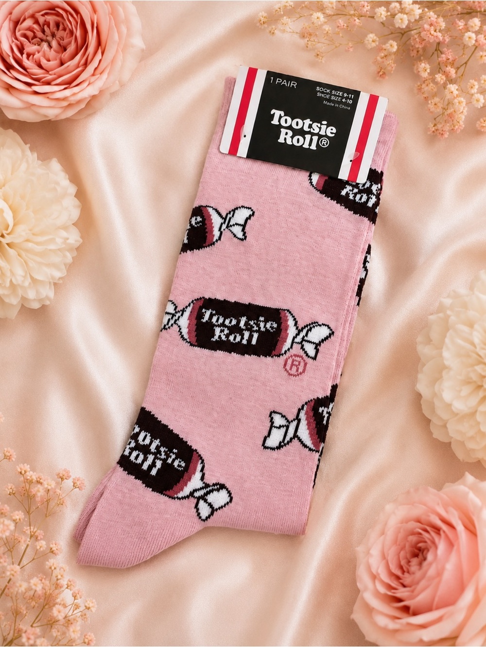 Tootsie Roll Pink Candy Print Socks - Picture 2 of 5
